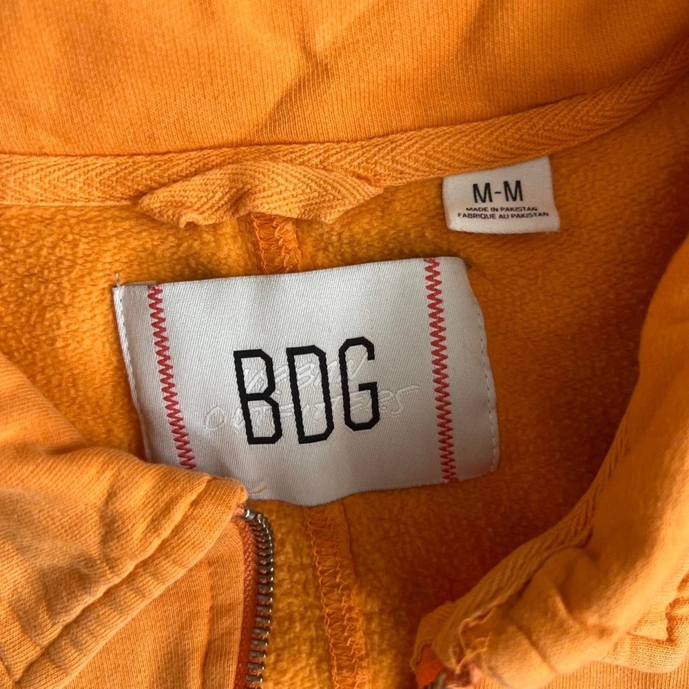 BDG Urban Outfitters Indie skater tangerine Orange half zip sweater Men's Medium - Picture 3 of 8